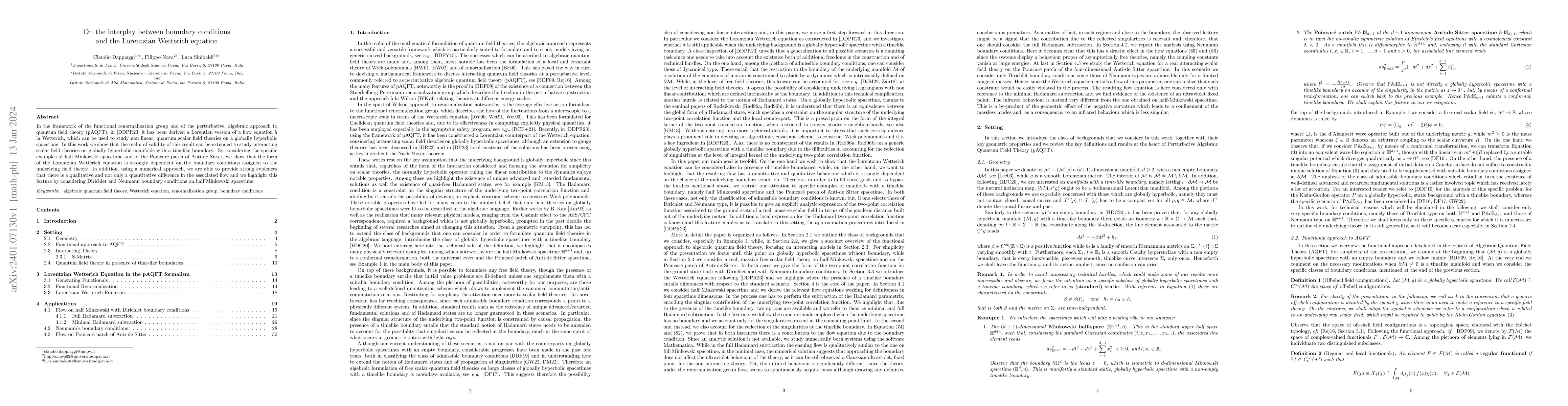Thumbnail for On the interplay between boundary conditions and the Lorentzian
  Wetterich equation