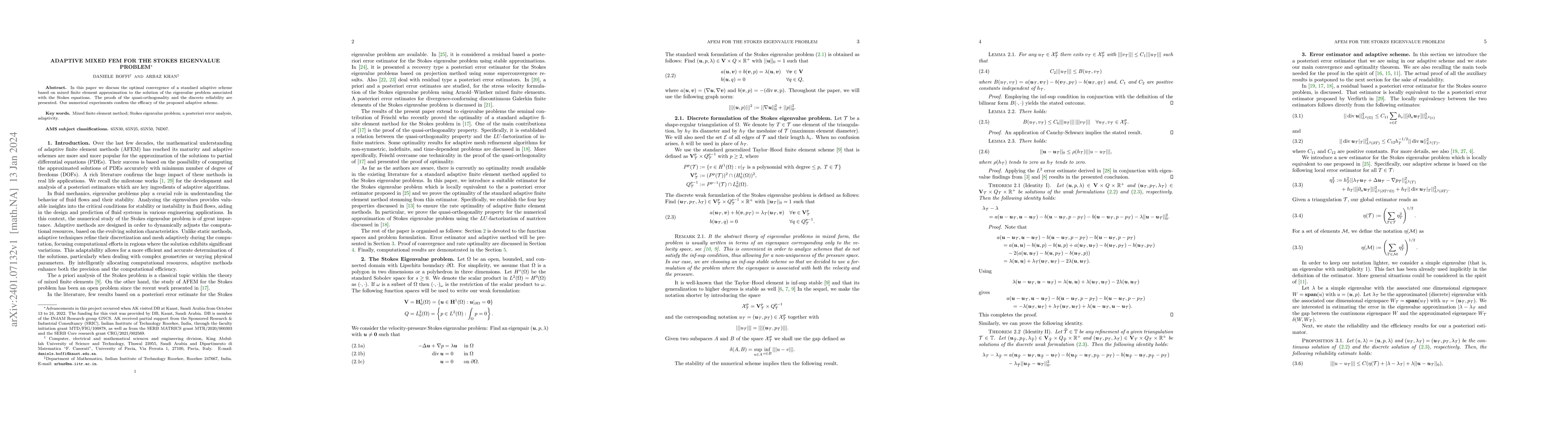 Thumbnail for Adaptive Mixed FEM for the Stokes eigenvalue problem