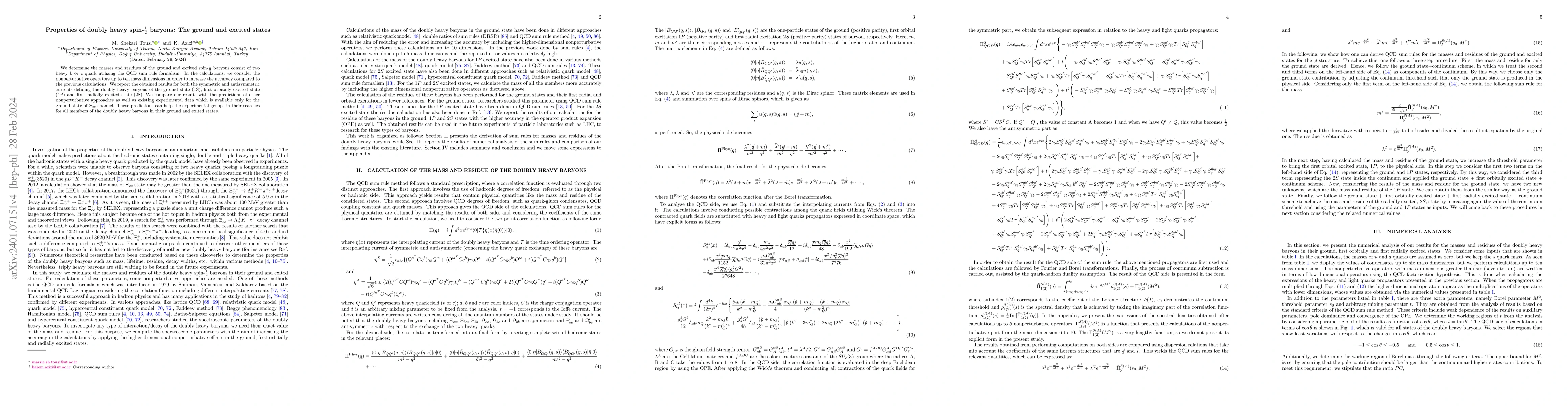 Thumbnail for Properties of doubly heavy spin-$\frac{1}{2}$ baryons: The ground and
  excited states