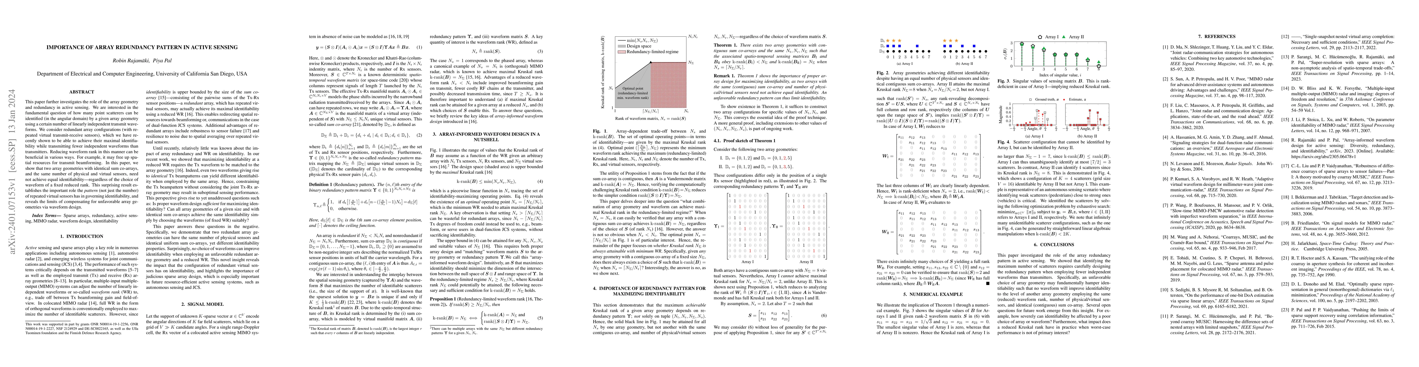 Thumbnail for Importance of array redundancy pattern in active sensing