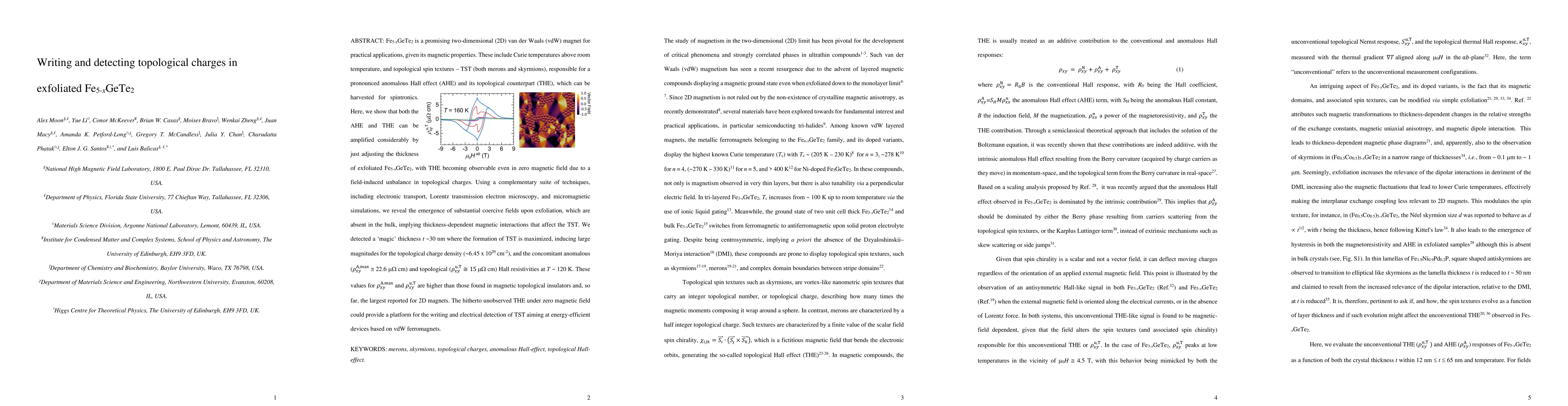 Thumbnail for Writing and detecting topological charges in exfoliated
  Fe$_{5-x}$GeTe$_2$