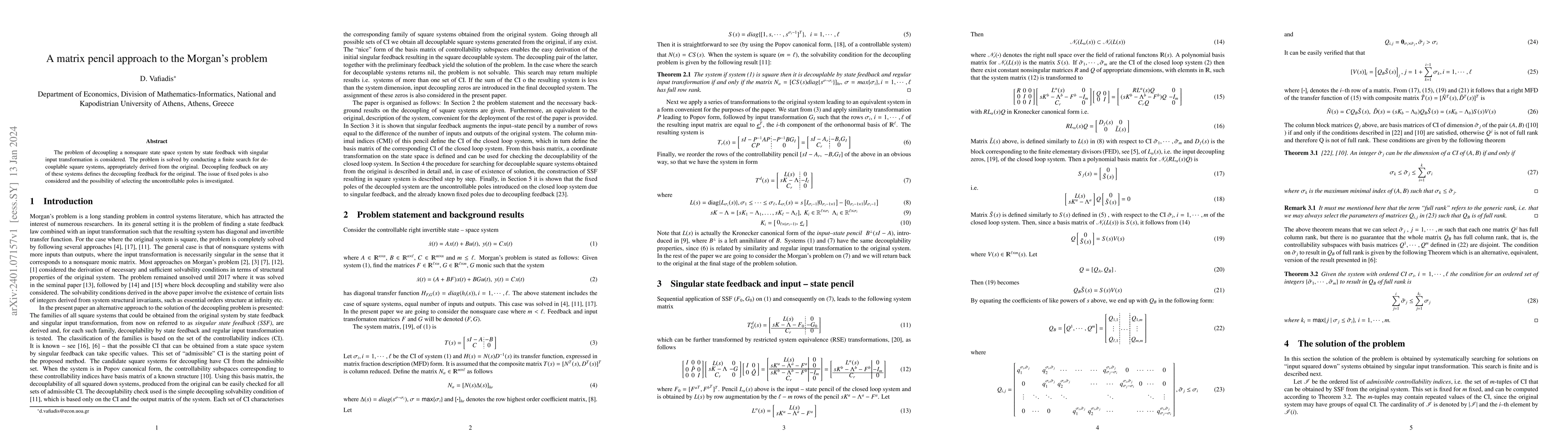 Thumbnail for A matrix pencil approach to the Morgan's problem