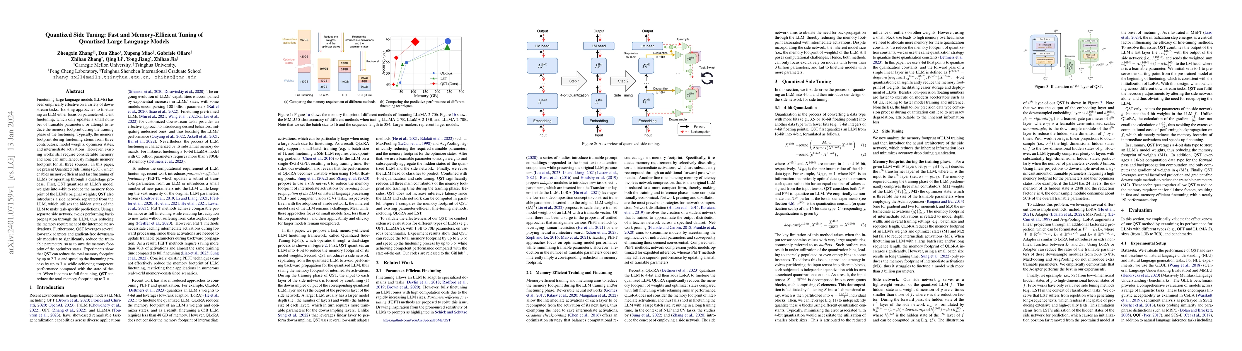 Thumbnail for Quantized Side Tuning: Fast and Memory-Efficient Tuning of Quantized
  Large Language Models