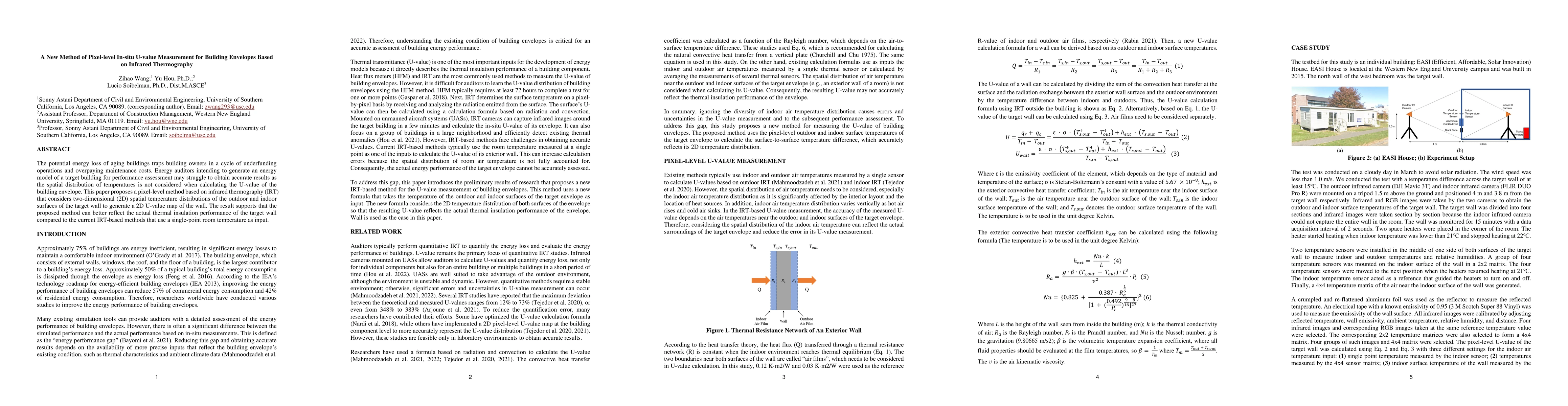 Thumbnail for A New Method of Pixel-level In-situ U-value Measurement for Building
  Envelopes Based on Infrared Thermography