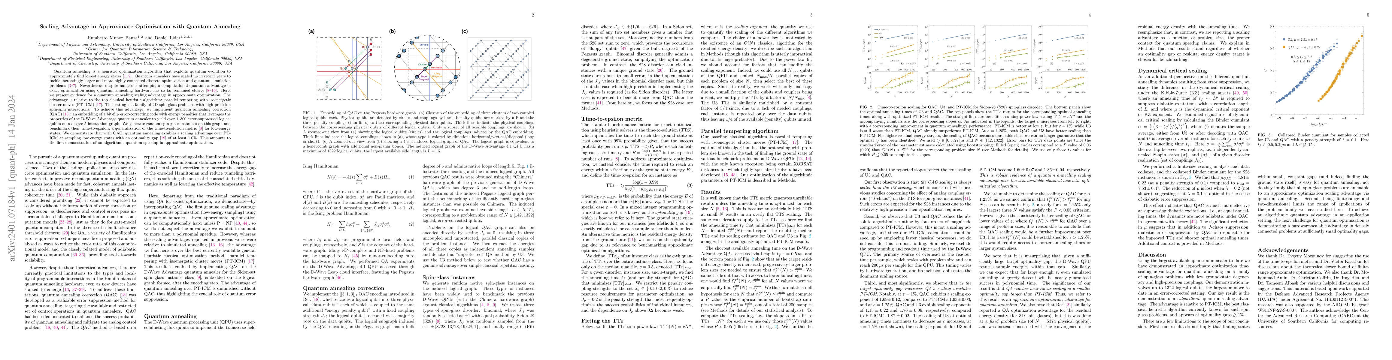 Thumbnail for Scaling Advantage in Approximate Optimization with Quantum Annealing