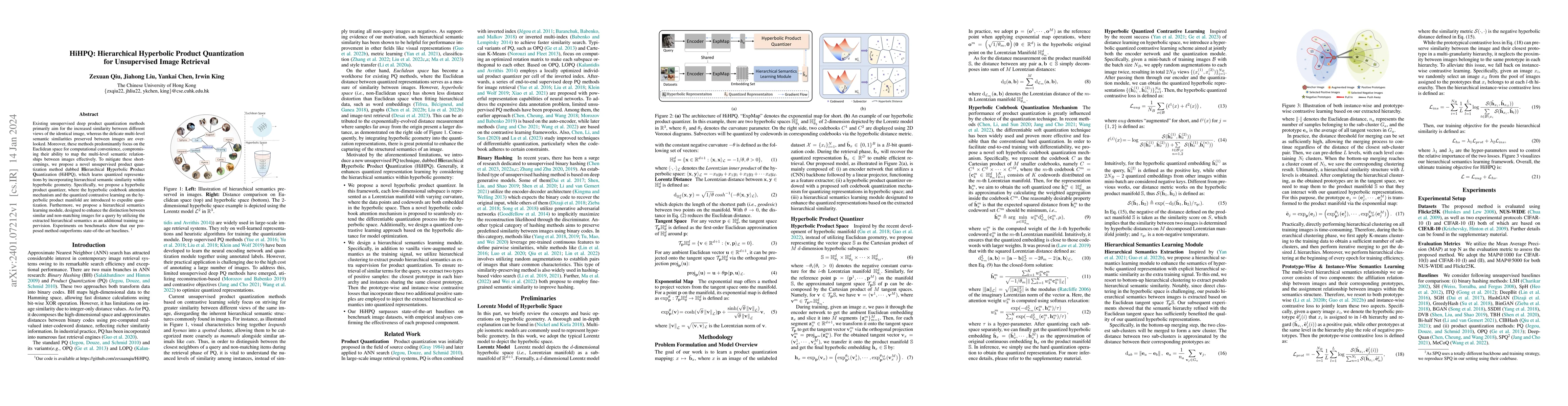 Thumbnail for HiHPQ: Hierarchical Hyperbolic Product Quantization for Unsupervised
  Image Retrieval