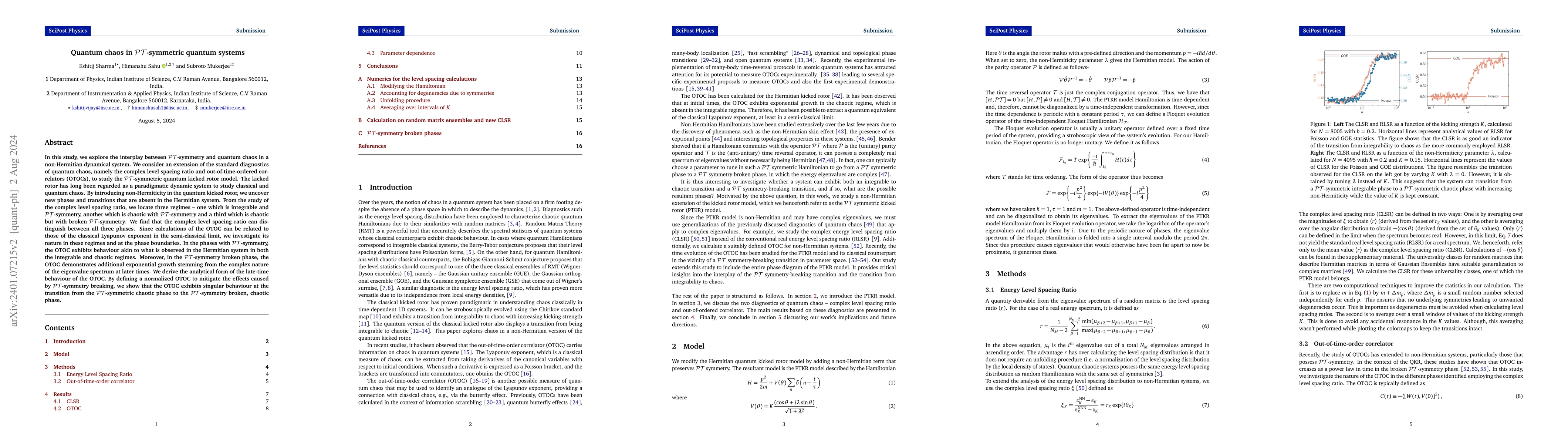 Thumbnail for Quantum chaos in PT symmetric quantum systems
