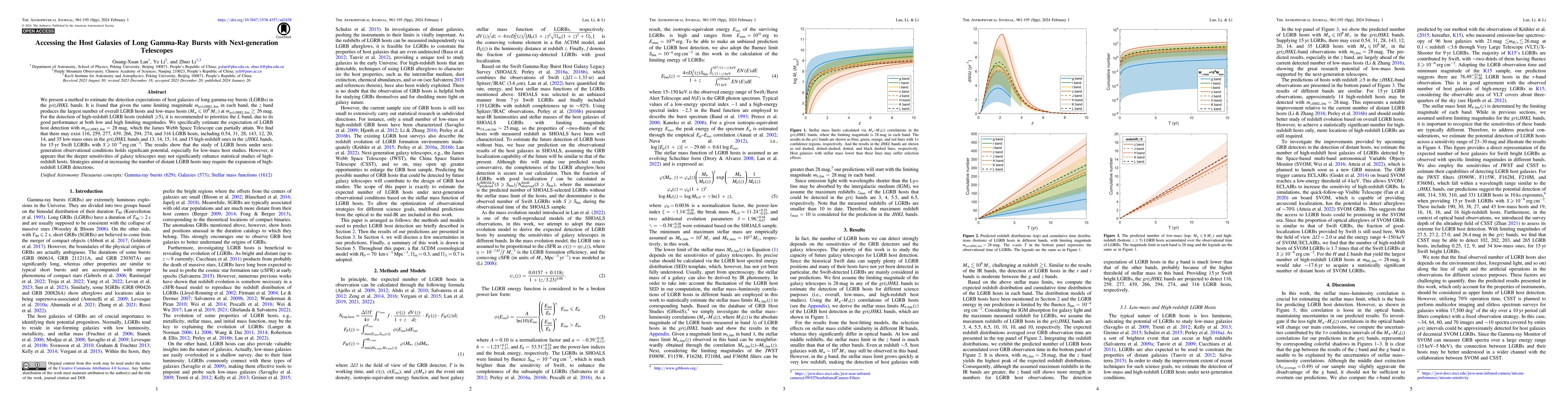 Thumbnail for Accessing the Host Galaxies of Long Gamma-Ray Bursts with
  Next-Generation Telescopes