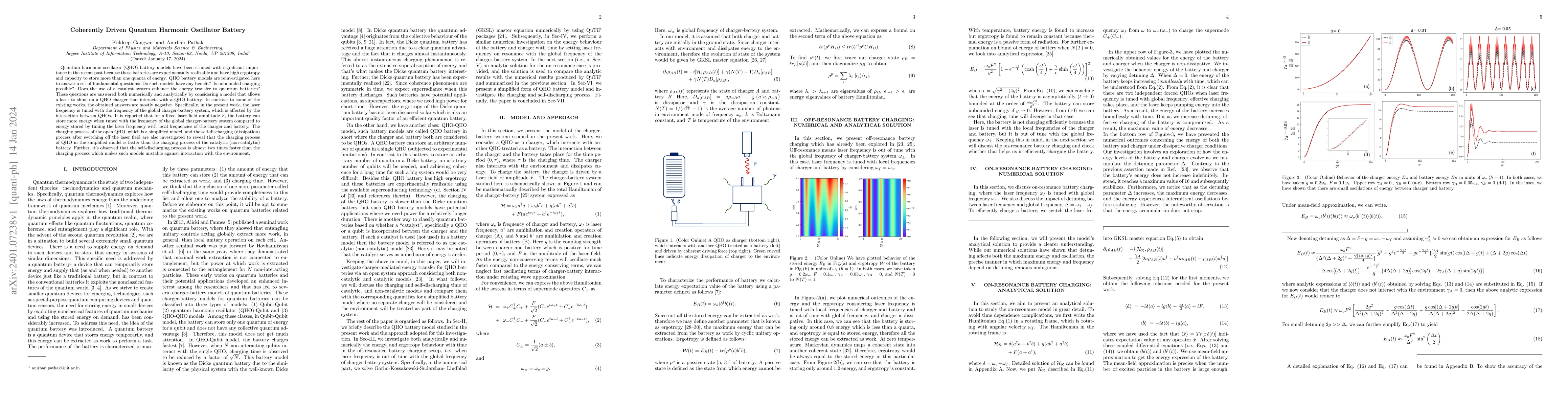 Thumbnail for Coherently Driven Quantum Harmonic Oscillator Battery