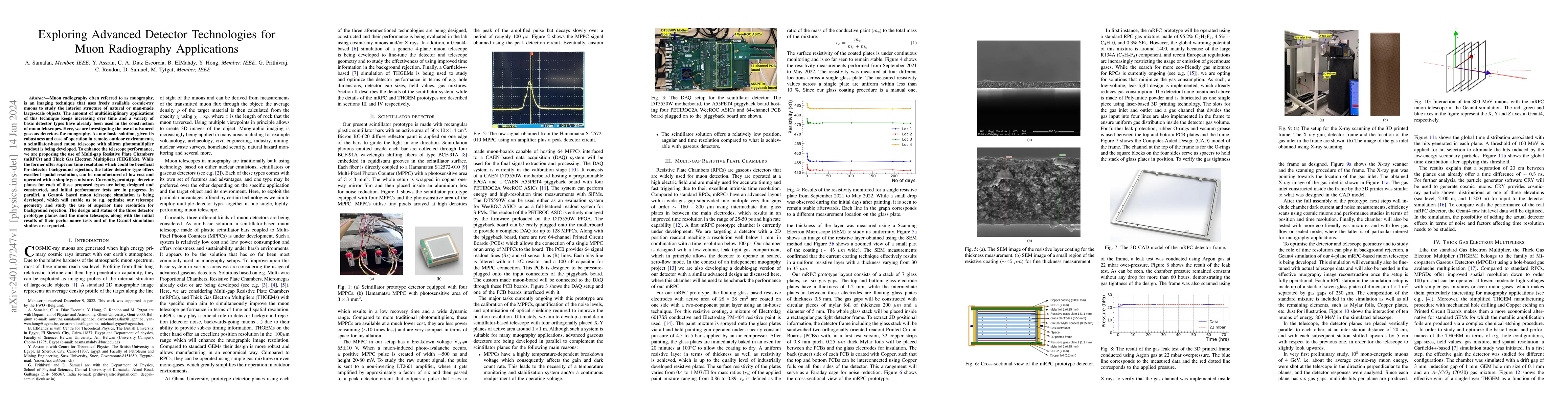 Thumbnail for Exploring Advanced Detector Technologies for Muon Radiography
  Applications