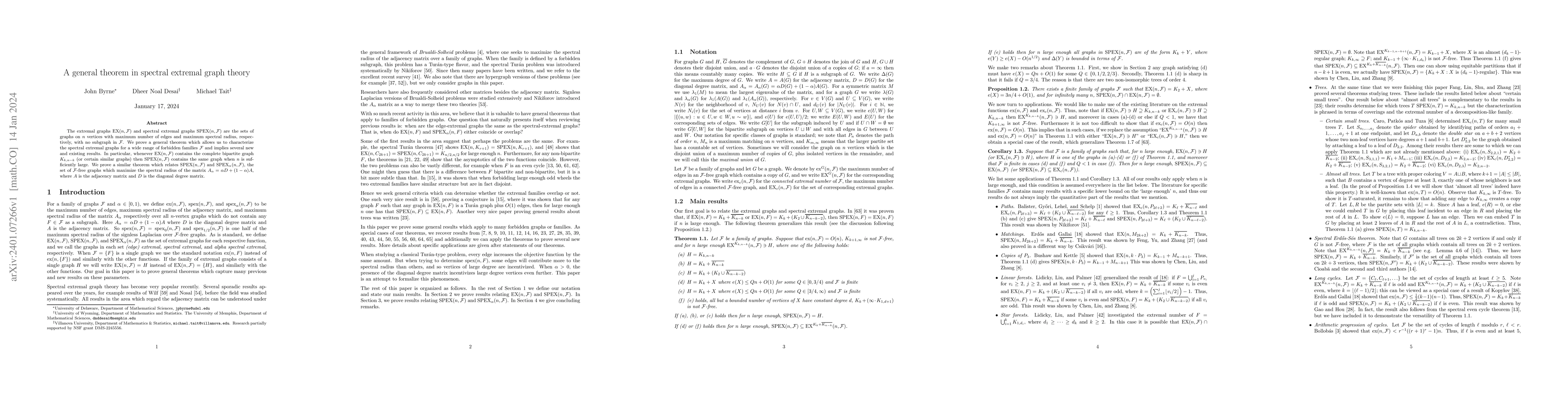 Thumbnail for A general theorem in spectral extremal graph theory