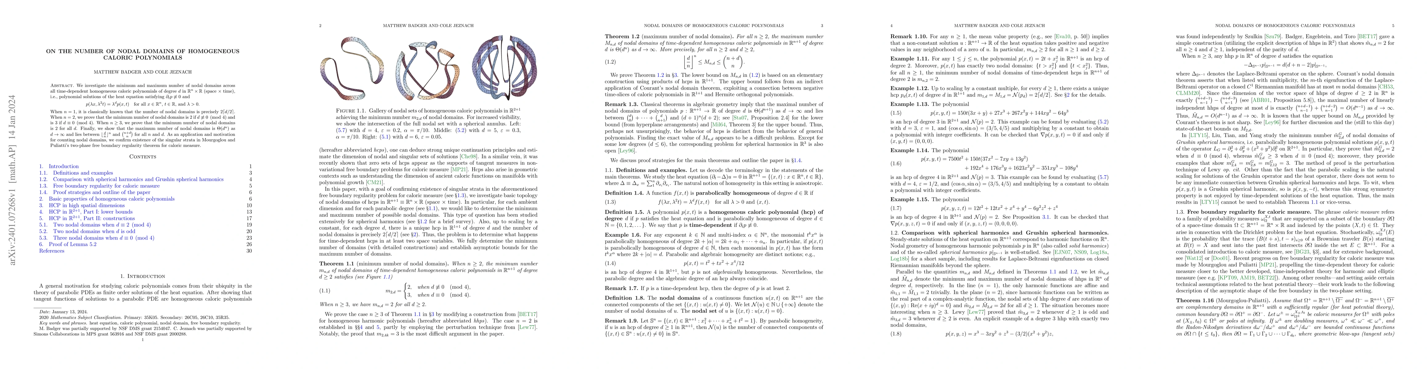 Thumbnail for On the number of nodal domains of homogeneous caloric polynomials