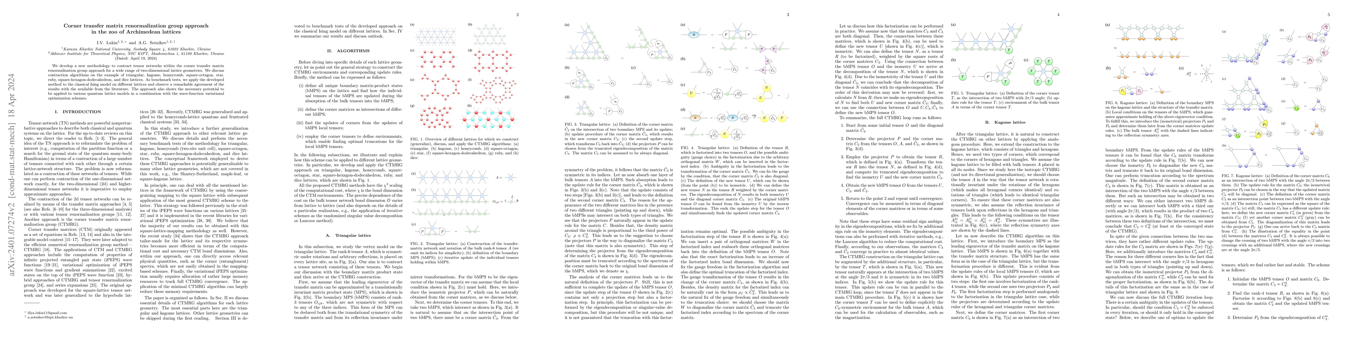 Thumbnail for Corner transfer matrix renormalization group approach in the zoo of
  Archimedean lattices
