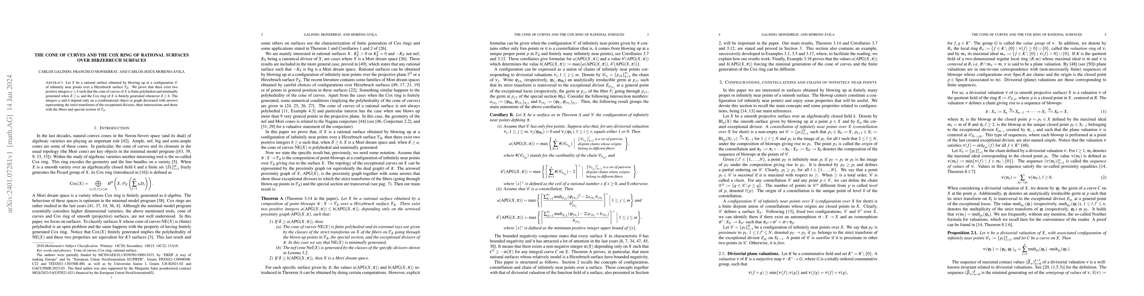 Thumbnail for The cone of curves and the Cox ring of rational surfaces over Hirzebruch
  surfaces