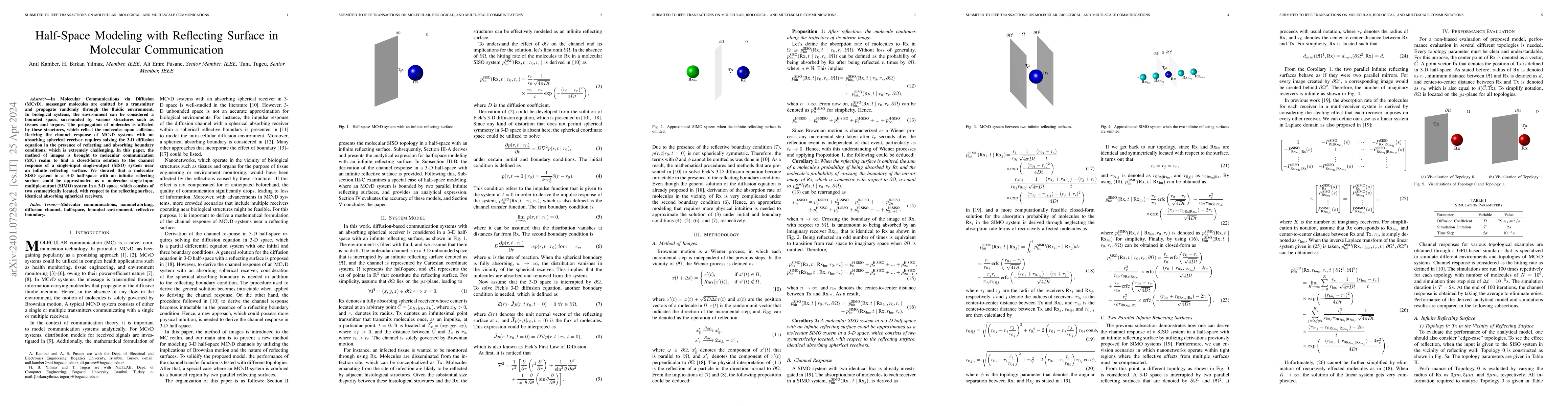 Thumbnail for Half-Space Modeling with Reflecting Surface in Molecular Communication