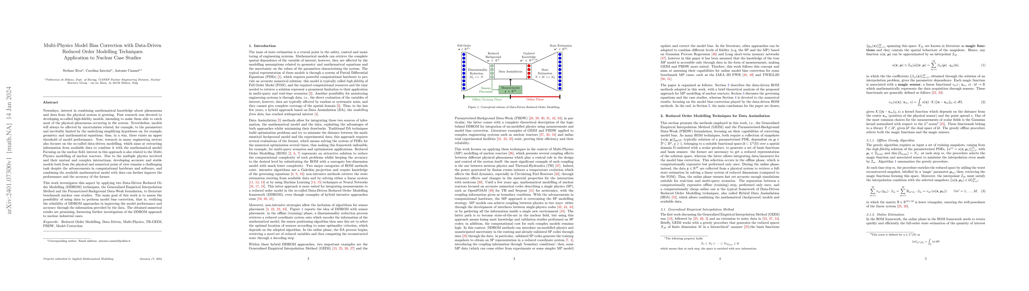 Thumbnail for Multi-Physics Model Bias Correction with Data-Driven Reduced Order
  Modelling Techniques: Application to Nuclear Case Studies