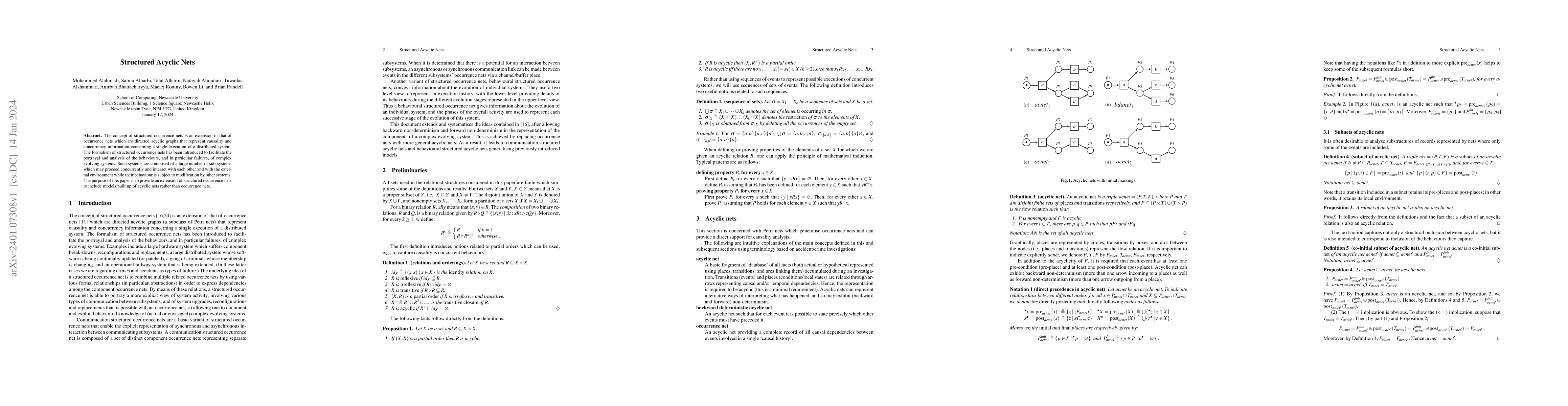 Thumbnail for Structured Acyclic Nets
