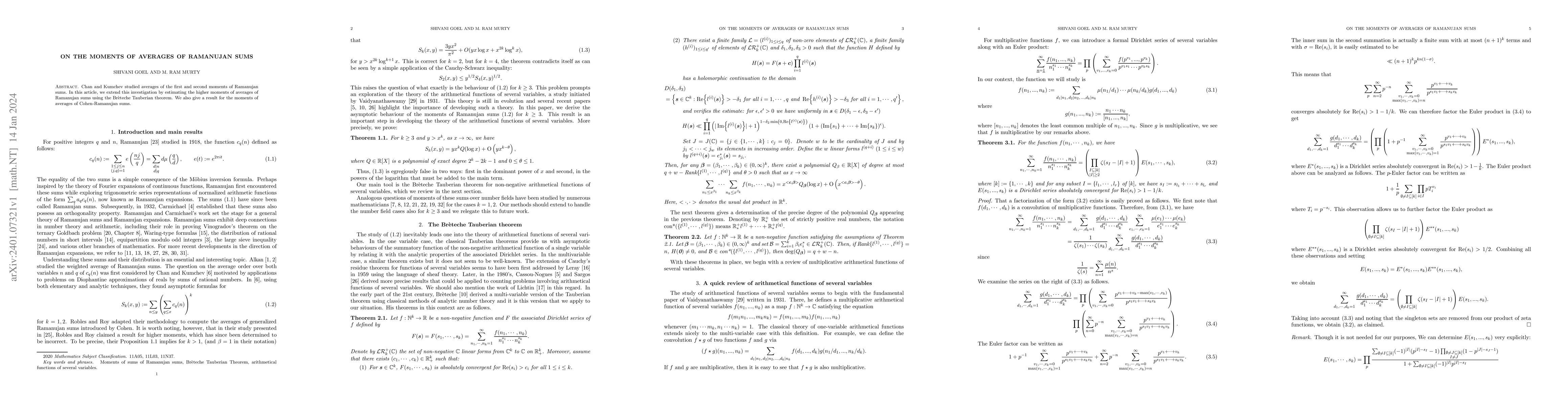 Thumbnail for On the moments of averages of Ramanujan sums