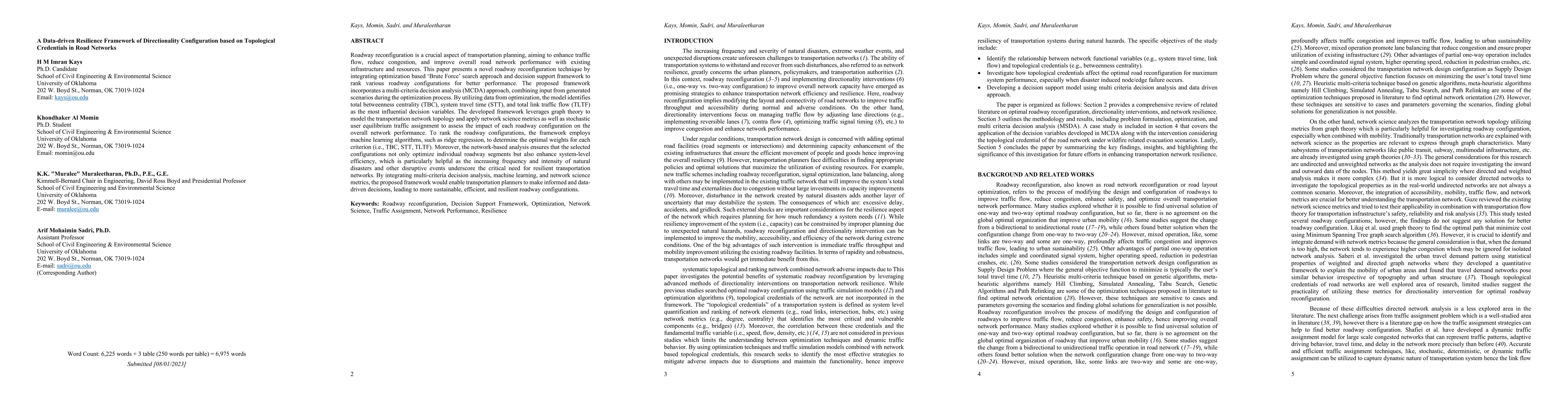 Thumbnail for A Data-driven Resilience Framework of Directionality Configuration based
  on Topological Credentials in Road Networks