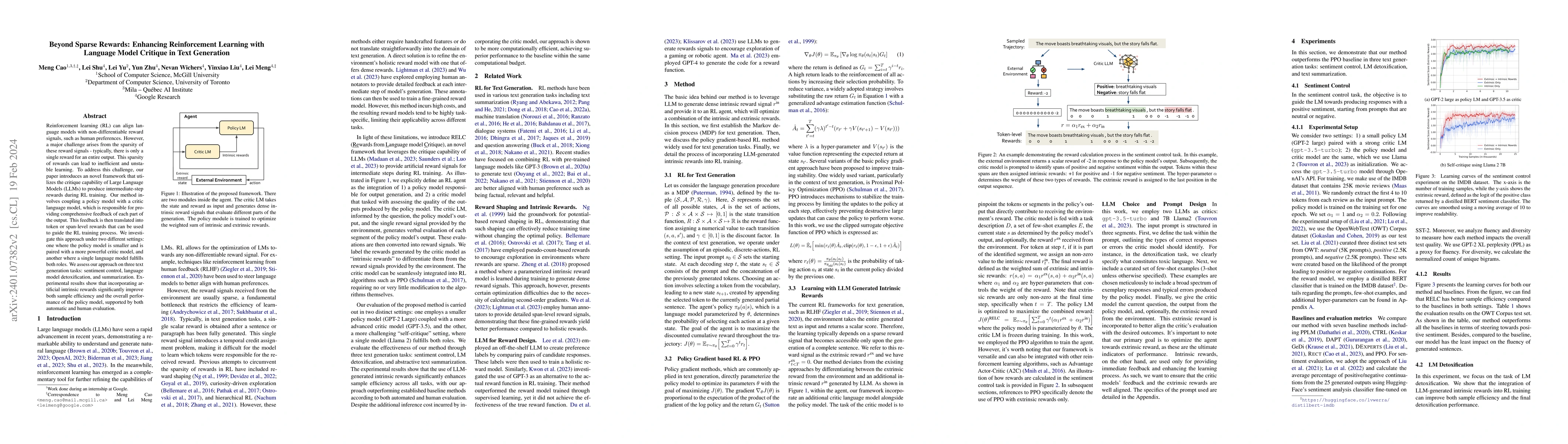 Thumbnail for Beyond Sparse Rewards: Enhancing Reinforcement Learning with Language
  Model Critique in Text Generation