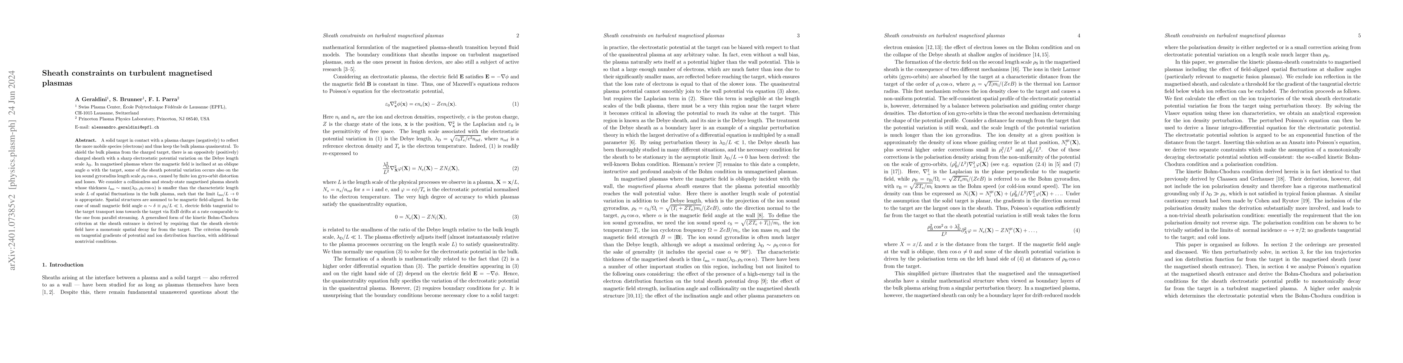Thumbnail for Sheath constraints on turbulent magnetised plasmas
