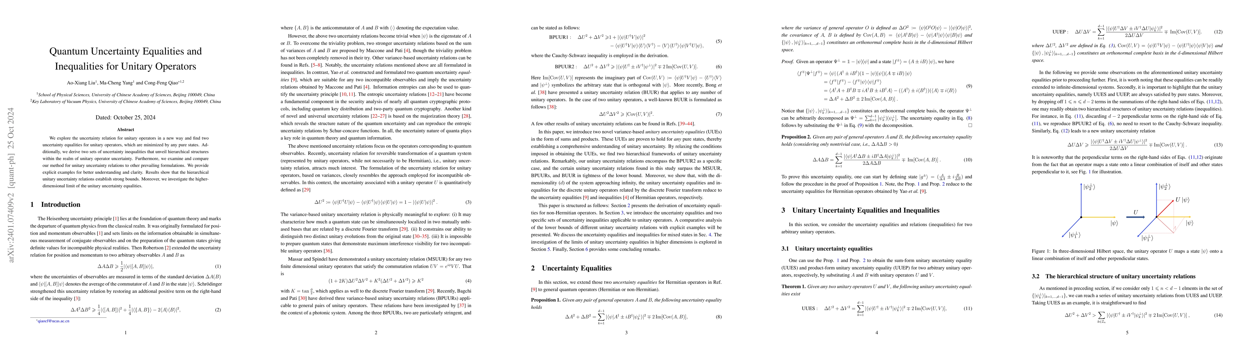 Thumbnail for Quantum Uncertainty Equalities and Inequalities for Unitary Operators