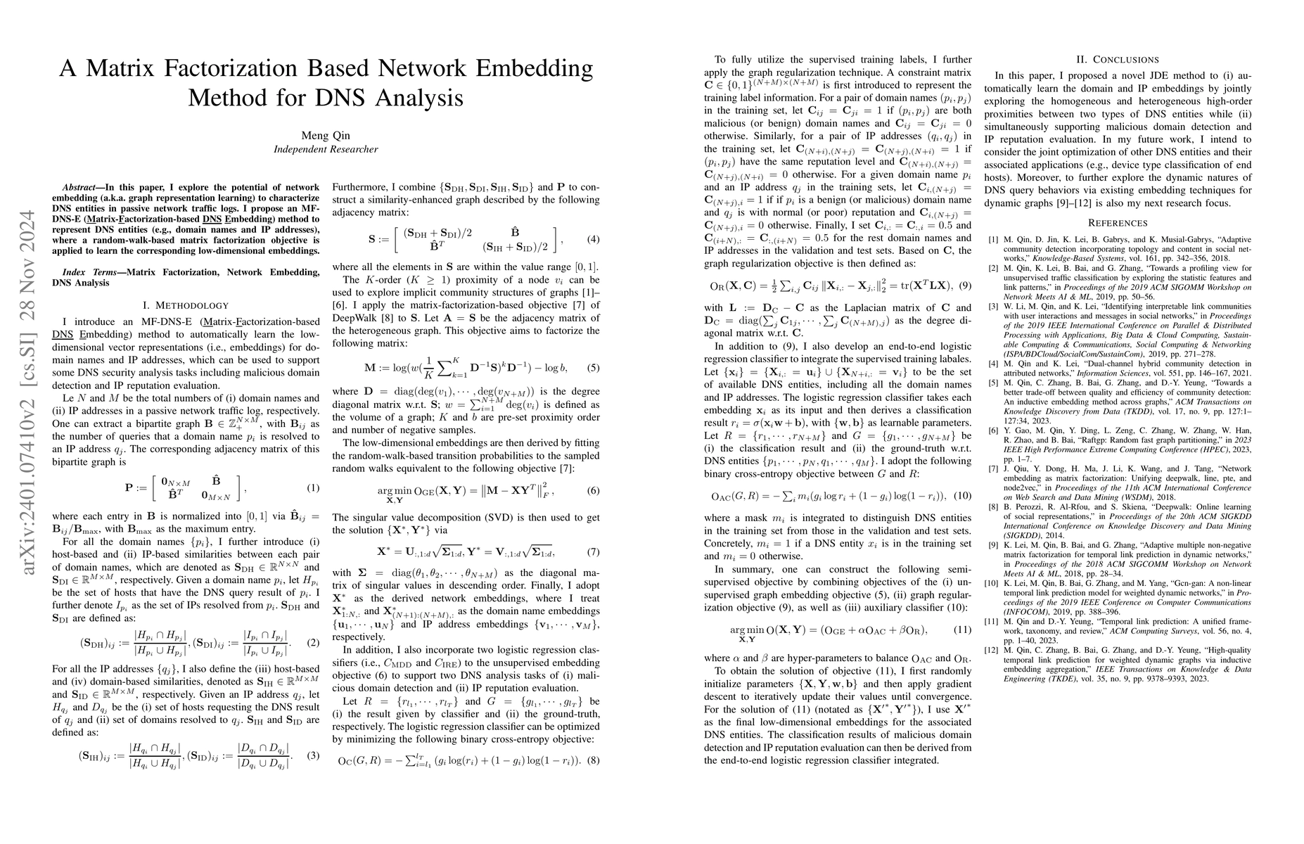 Thumbnail for Multi-Task DNS Security Analysis via High-Order Heterogeneous Graph
  Embedding