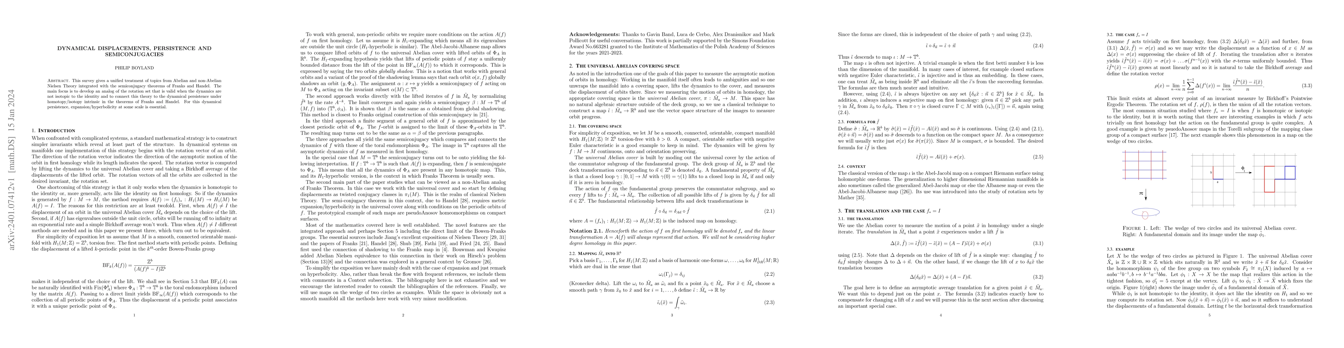 Thumbnail for Dynamical displacements, persistence and semiconjugacies