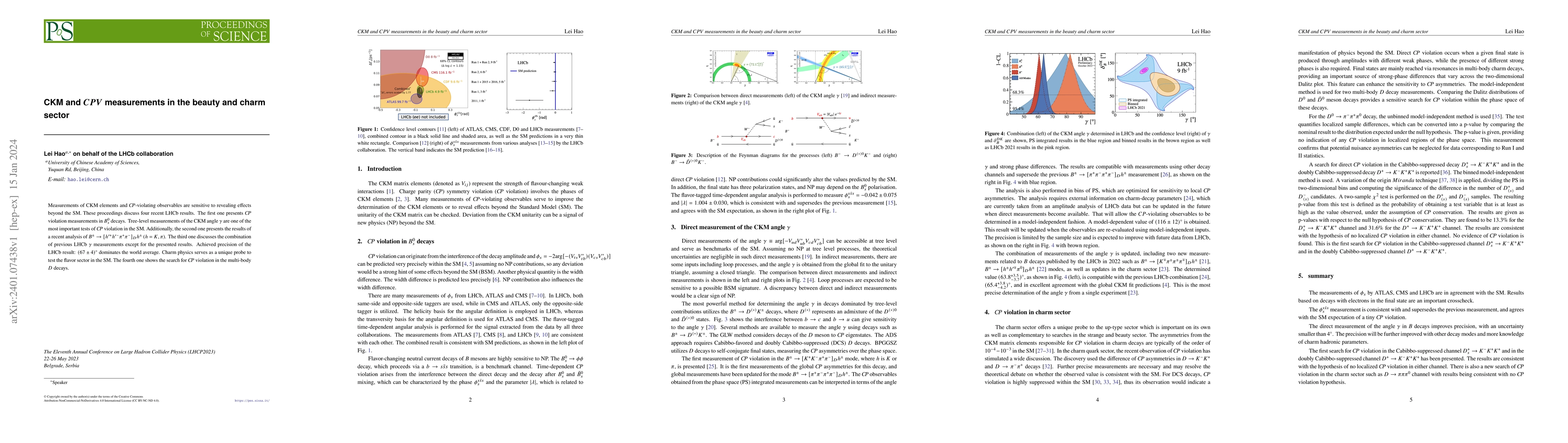 Thumbnail for CKM and CPV measurements in the beauty and charm sector