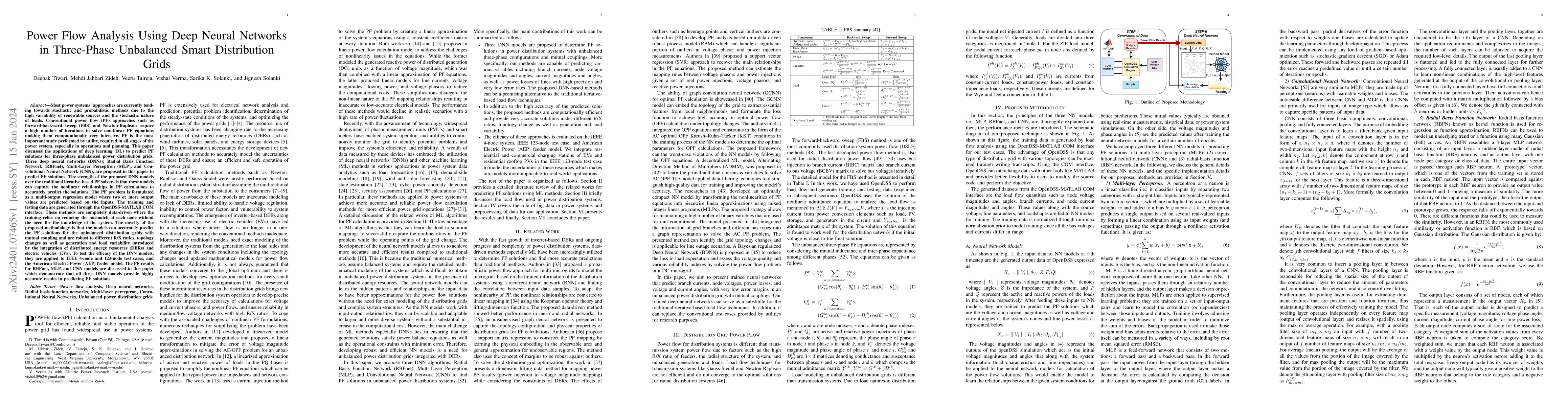 Thumbnail for Power Flow Analysis Using Deep Neural Networks in Three-Phase Unbalanced
  Smart Distribution Grids