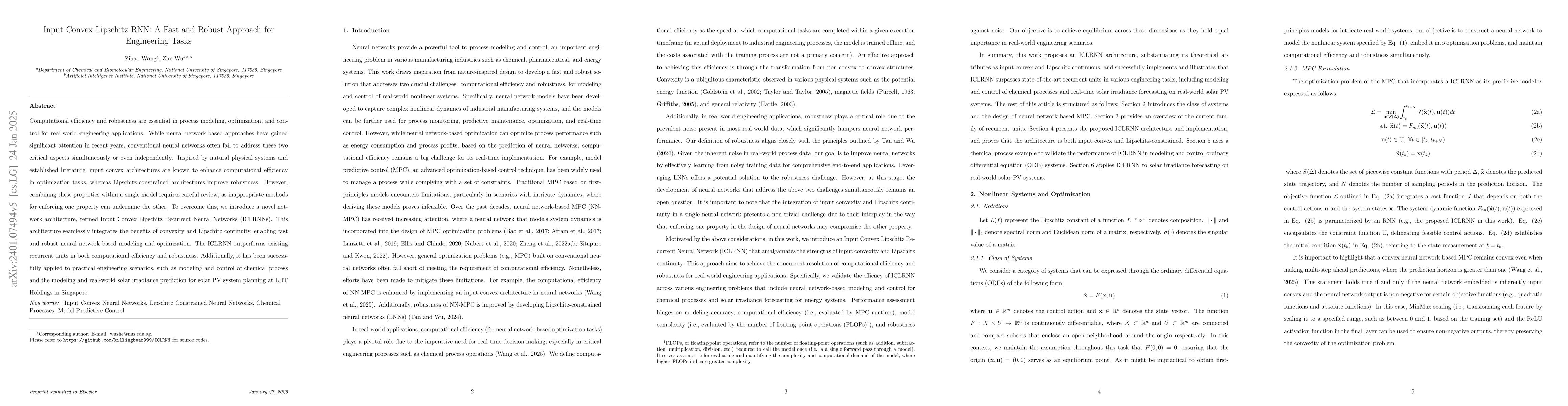 Thumbnail for Input Convex Lipschitz RNN: A Fast and Robust Approach for Engineering
  Tasks