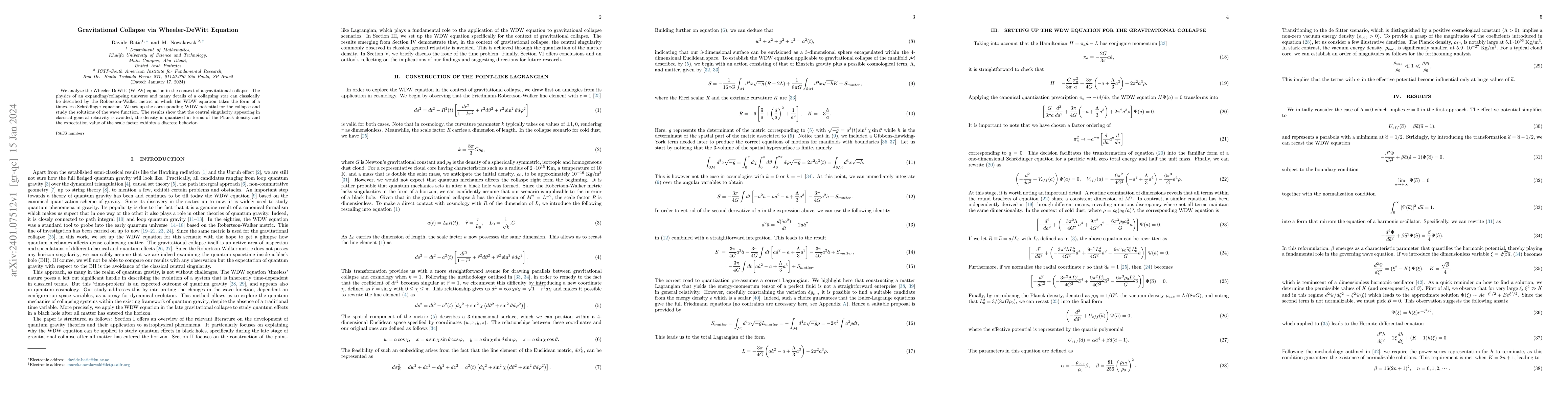 Thumbnail for Gravitational Collapse via Wheeler-DeWitt Equation