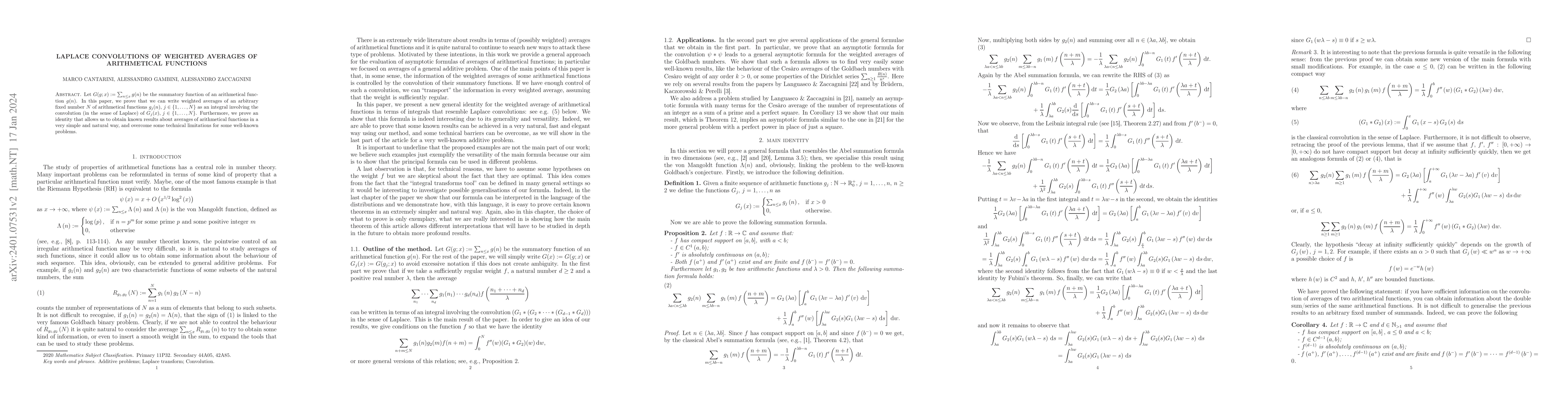 Thumbnail for Laplace convolutions of weighted averages of arithmetical functions