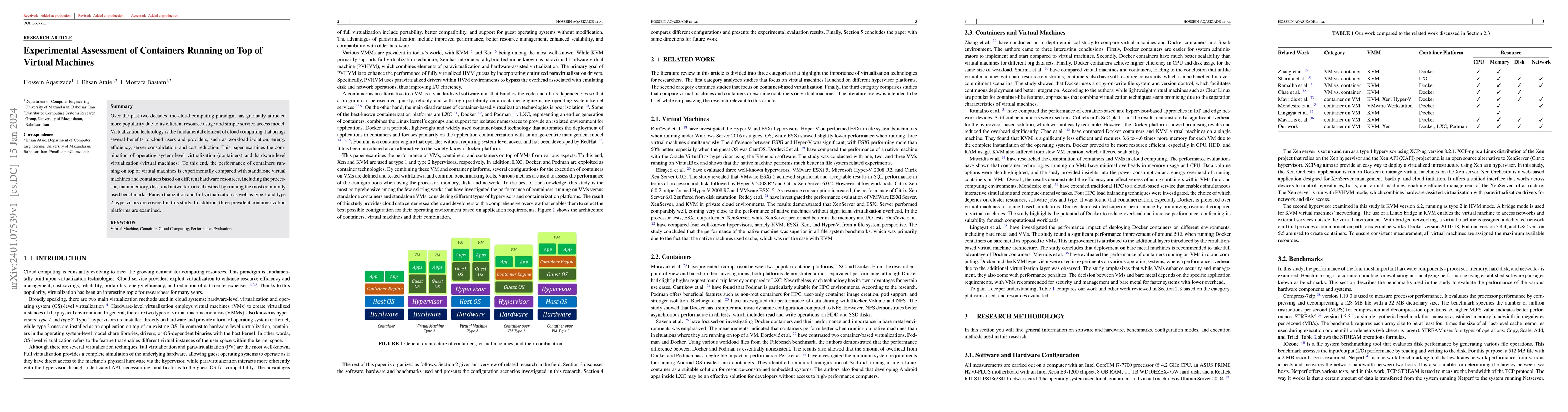 Thumbnail for Experimental Assessment of Containers Running on Top of Virtual Machines