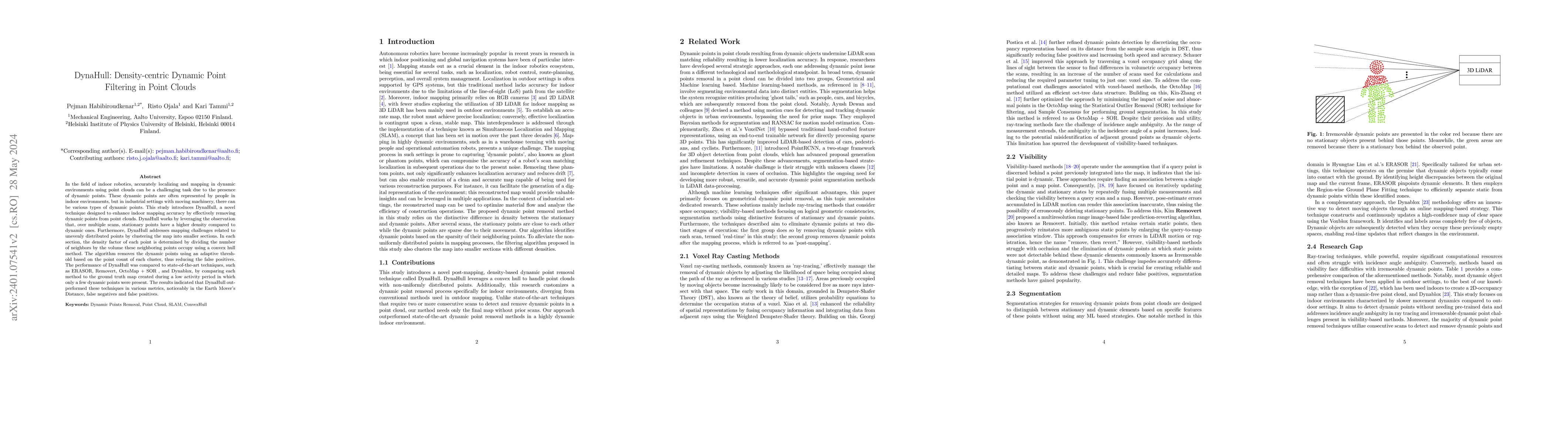 Thumbnail for DynaHull: Density-centric Dynamic Point Filtering in Point Clouds