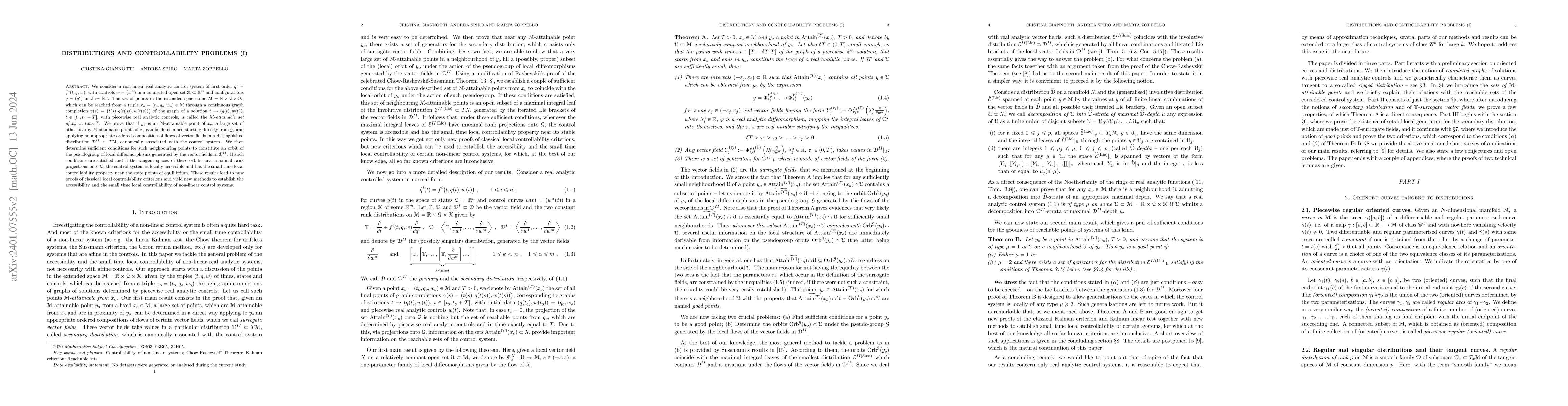 Thumbnail for Distributions and controllability problems (I)