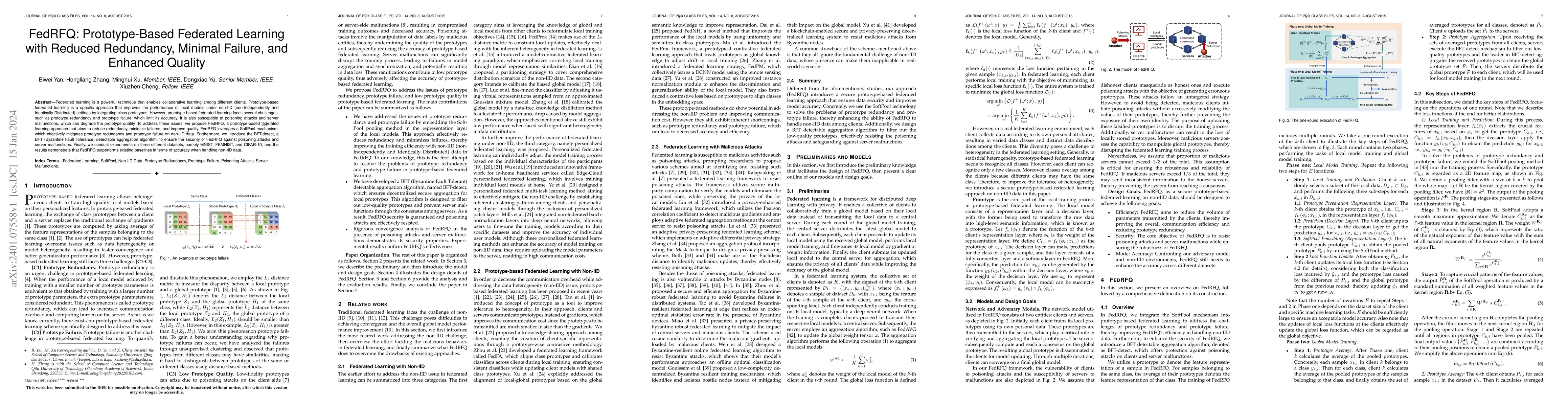 Thumbnail for FedRFQ: Prototype-Based Federated Learning with Reduced Redundancy,
  Minimal Failure, and Enhanced Quality