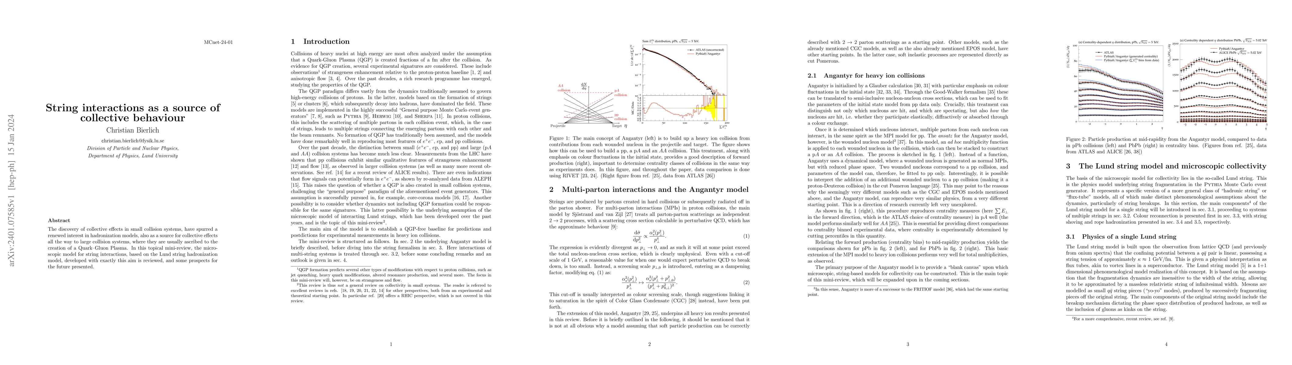 Thumbnail for String interactions as a source of collective behaviour