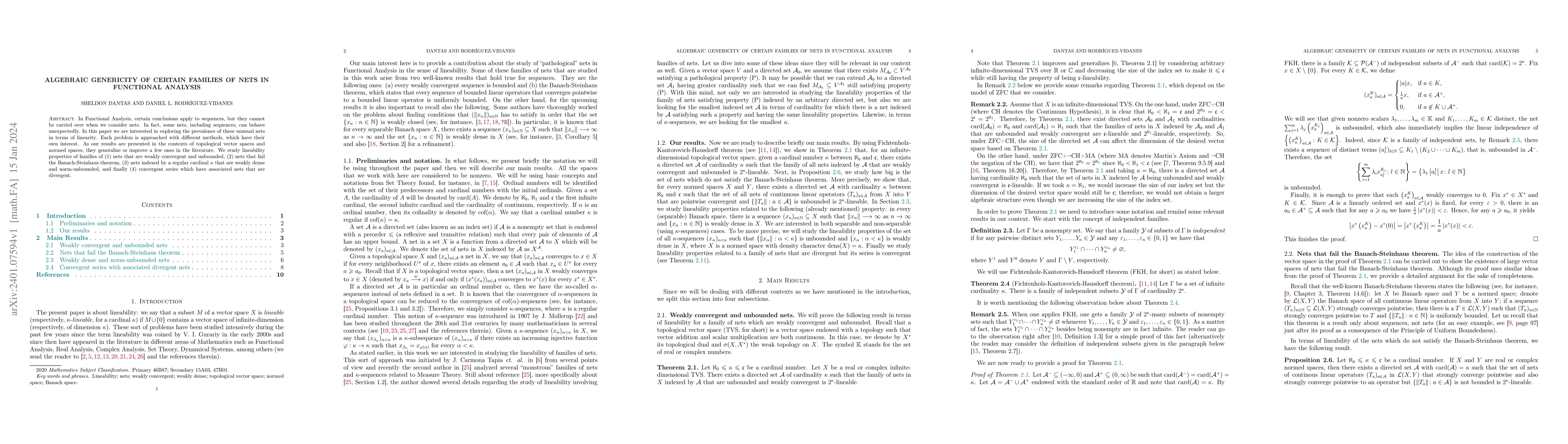 Thumbnail for Algebraic genericity of certain families of nets in Functional Analysis