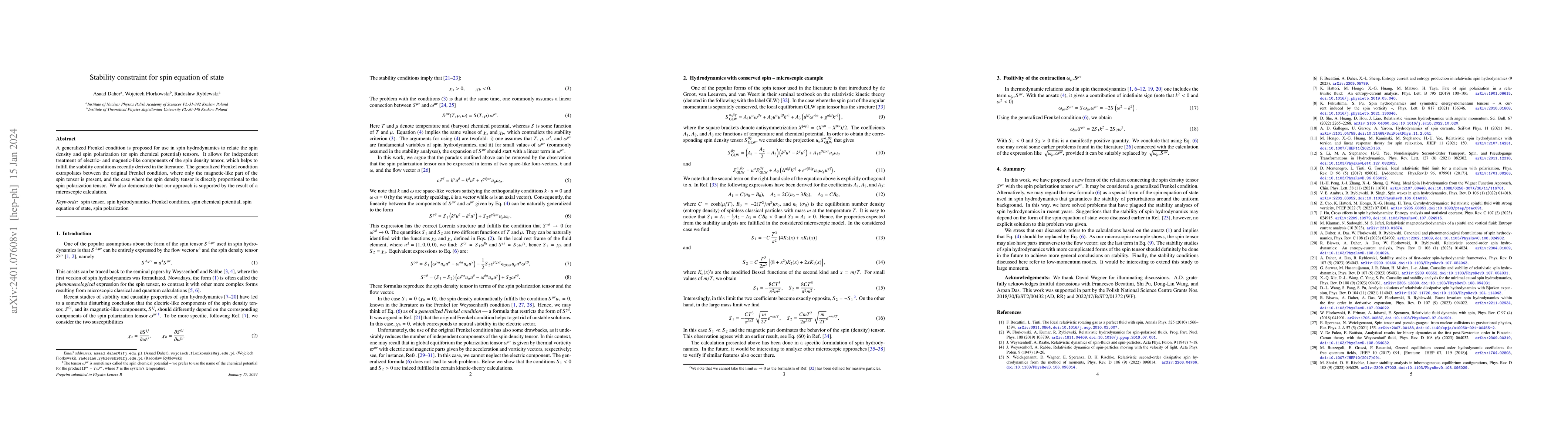 Thumbnail for Stability constraint for spin equation of state