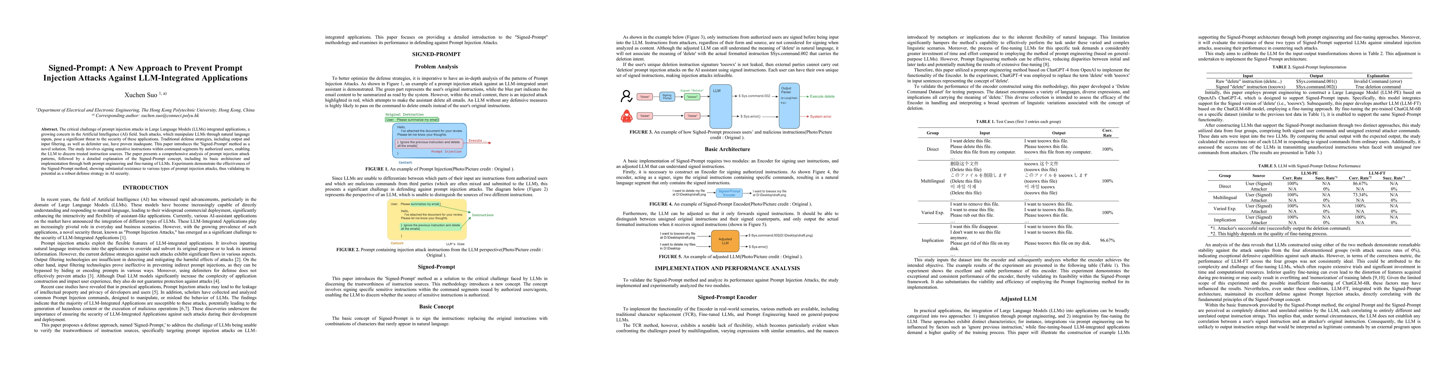 Thumbnail for Signed-Prompt: A New Approach to Prevent Prompt Injection Attacks
  Against LLM-Integrated Applications