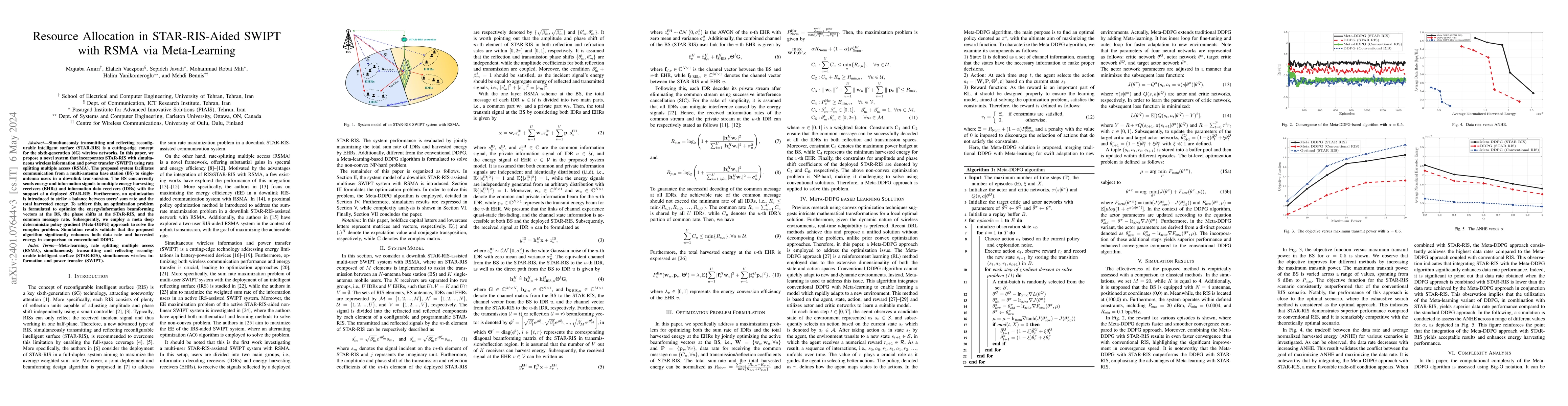 Thumbnail for Resource Allocation in STAR-RIS-Aided SWIPT with RSMA via Meta-Learning