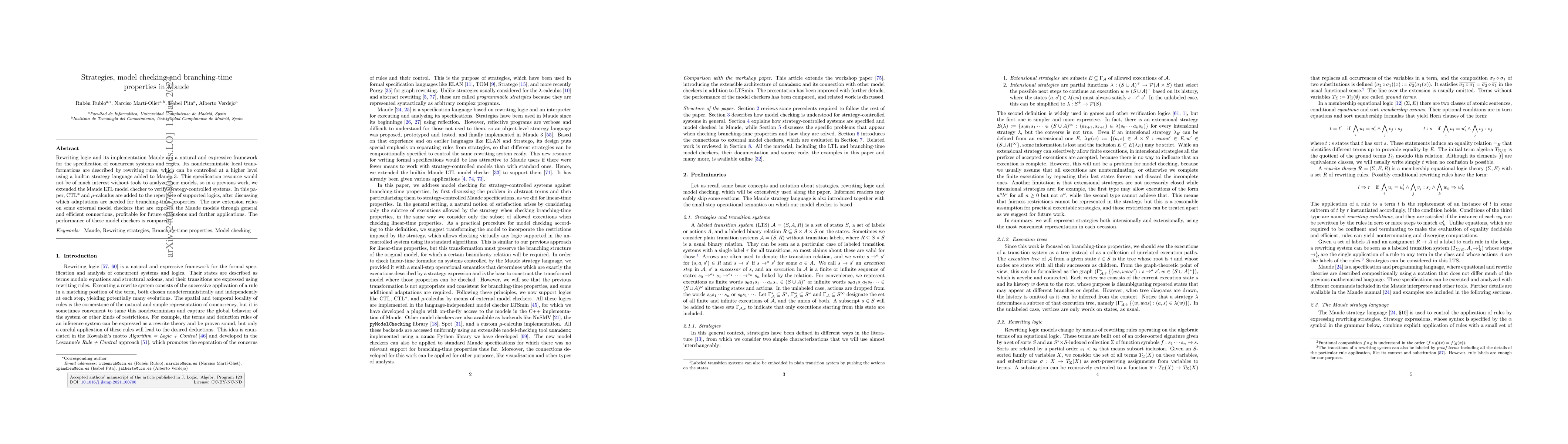 Thumbnail for Strategies, model checking and branching-time properties in Maude