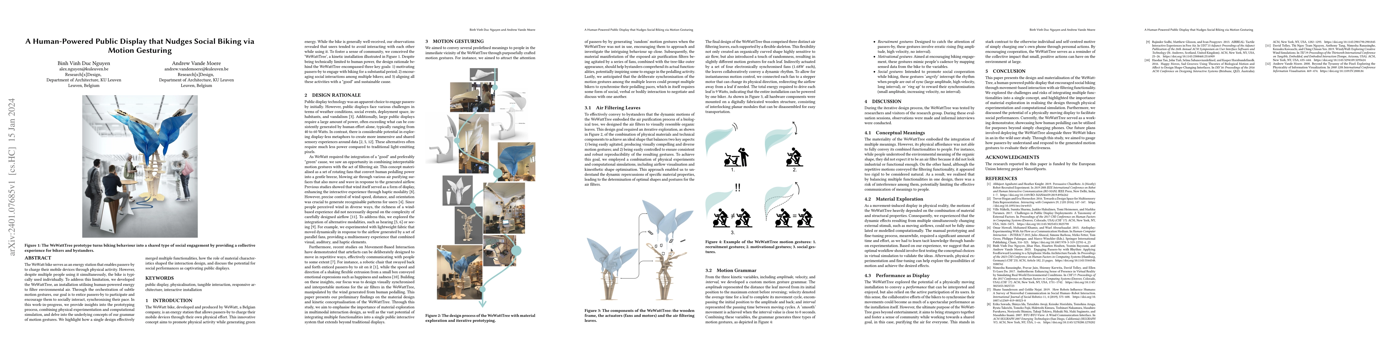 Thumbnail for A Human-Powered Public Display that Nudges Social Biking via Motion
  Gesturing