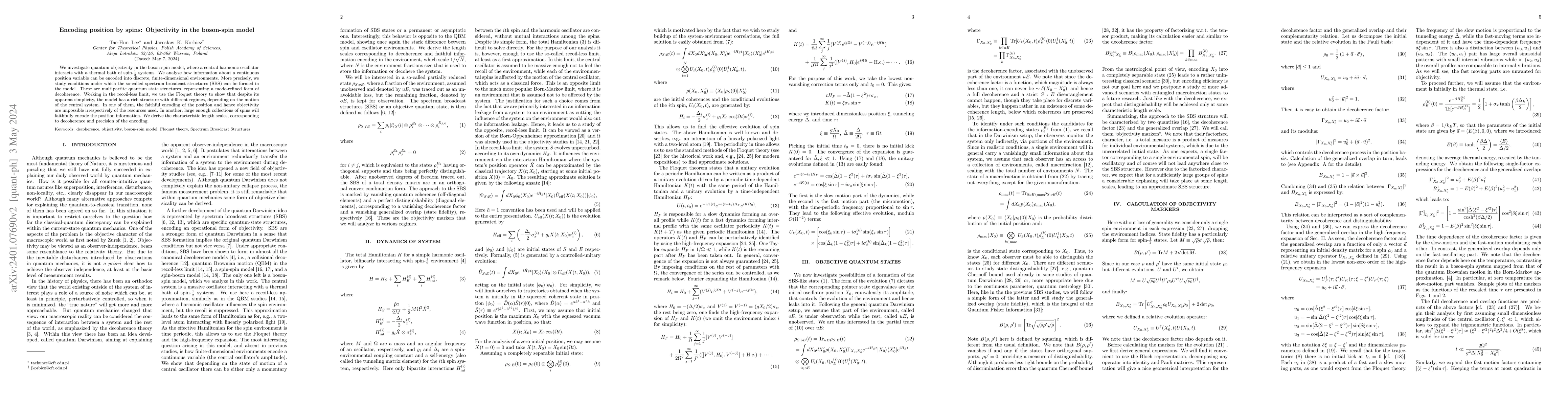 Thumbnail for Encoding position by spins: Objectivity in the boson-spin model