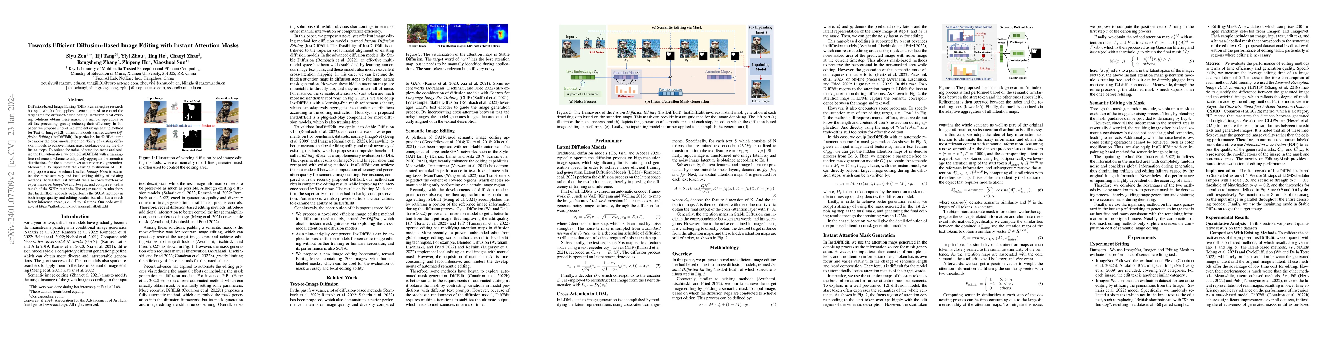 Thumbnail for Towards Efficient Diffusion-Based Image Editing with Instant Attention
  Masks