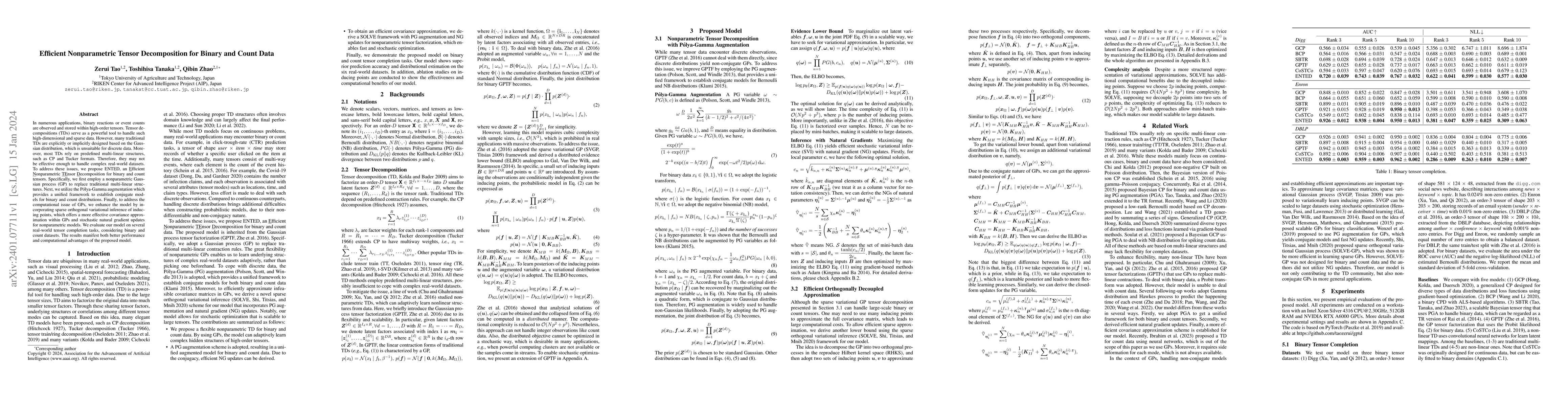 Thumbnail for Efficient Nonparametric Tensor Decomposition for Binary and Count Data