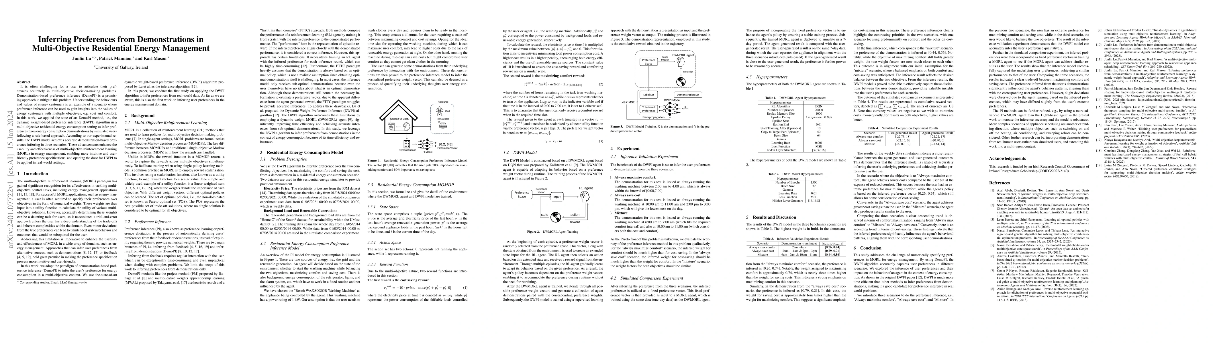 Thumbnail for Inferring Preferences from Demonstrations in Multi-Objective Residential
  Energy Management