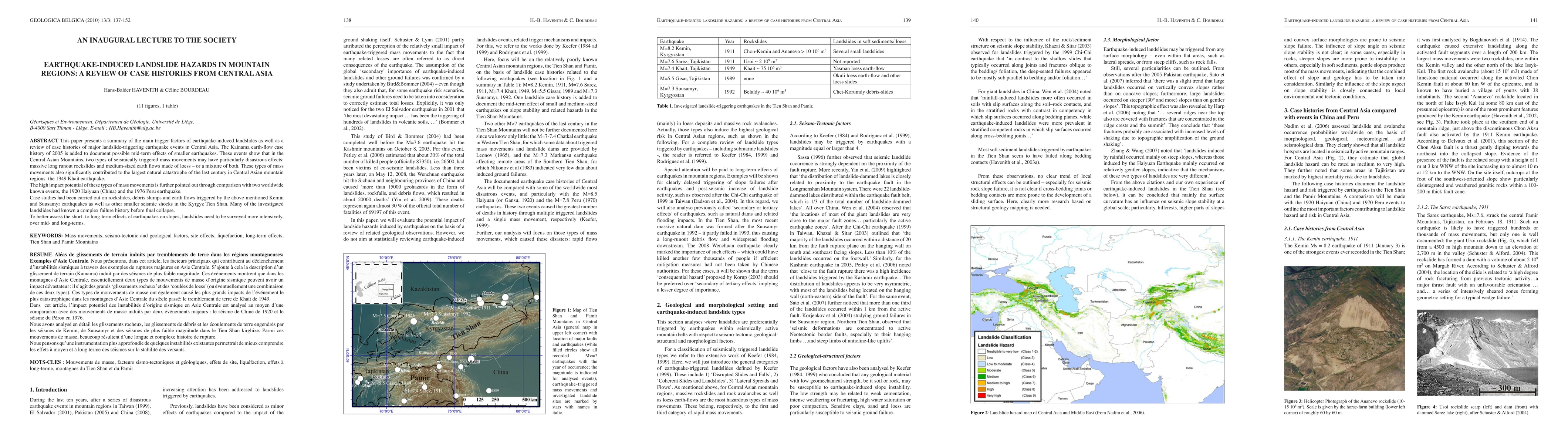 Thumbnail for Earthquake-induced hazards in mountain regions: a review of case
  histories from Central Asia -- an inaugural lecture to the society