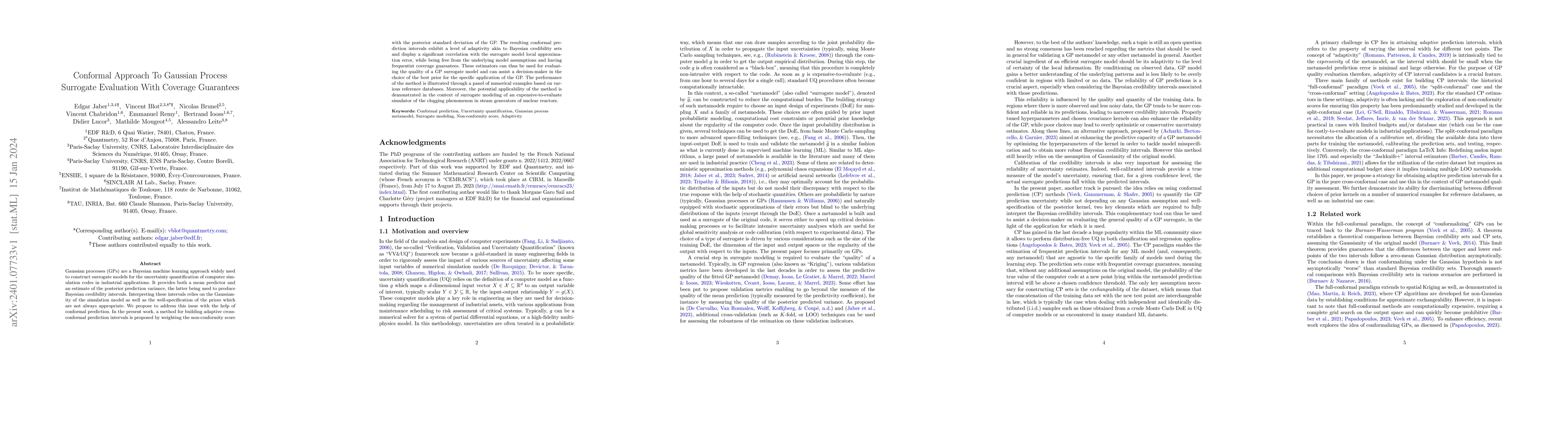 Thumbnail for Conformal Approach To Gaussian Process Surrogate Evaluation With
  Coverage Guarantees
